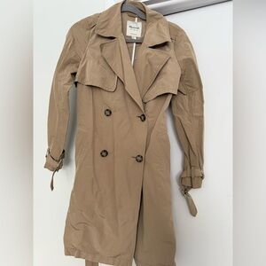 Madewell Khaki Belted Double-Breasted Trench Coat